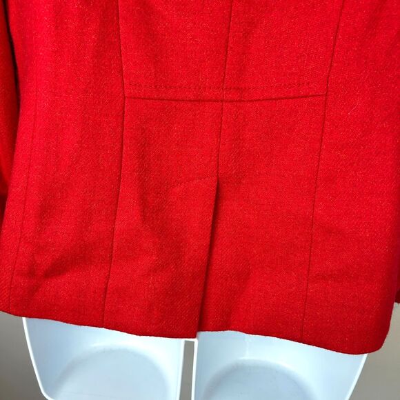 Talbots Classic 2 Button Red Wool Blend Blazer size 10P - Picture 10 of 16